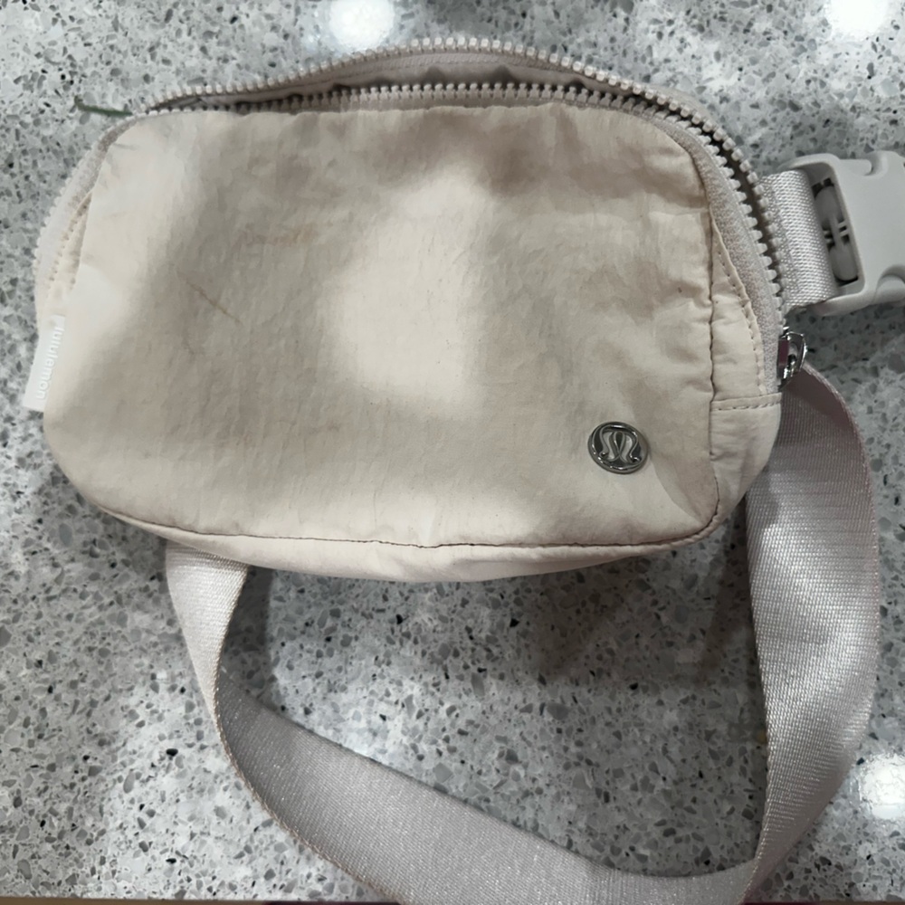 White opal lululemon belt bag